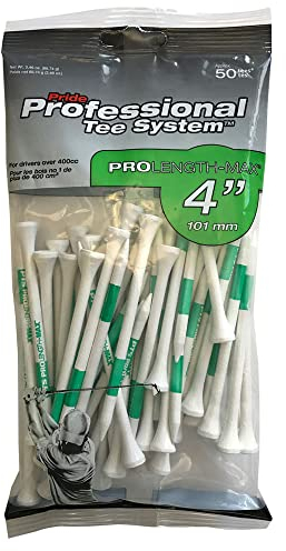Pride Golf PTS Holz-Golf-Tees (4'), Beutel mit 50 Tees