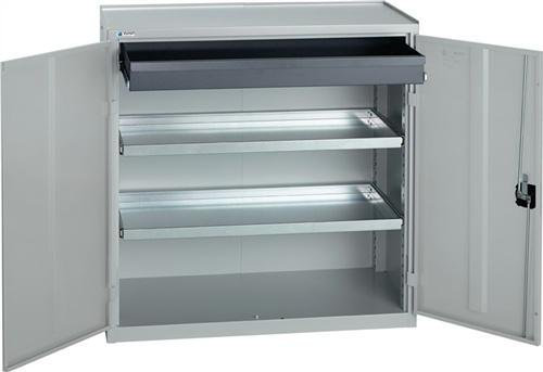 Werkzeug-/Beistellschrank H1000xB1000xT500mm 1Schu bl.2BD lichtgrau STUMPF