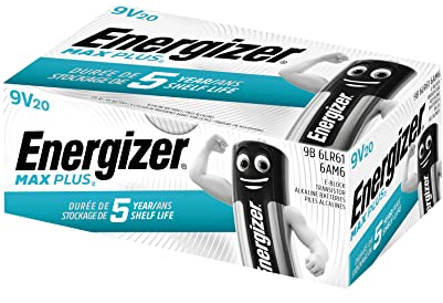 Energizer Max Plus Alkaline-Batterien, 9 V, 20 Stück