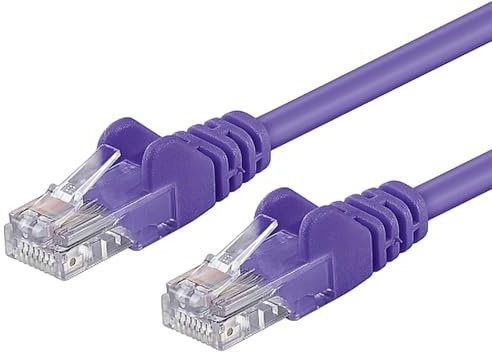 PremiumCord Netzwerkkabel, Ethernet, LAN & Patch Kabel CAT5e, UTP, Schnell flexibel & Robust RJ45 Kabel 1Gbit/S, AWG 26/7, Kupferkabel 100 Prozent Cu, Violett, 0, 25m