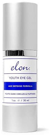 Elon Youth Under Eye Gel – Hyaluronic Acid Gel w/MSM, Plant Stem Cells - Anti Aging to Fight Dark Circles– Under Eye Puffiness Reducer– For All Skin Types, No Fragrance or Parabens (1oz/30ml)