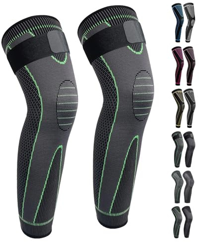 Full Leg Sleeves Long Compression Leg Sleeve Knee Sleeves Protect Leg, for Man Women Basketball, Arthritis Cycling Sport Football, Reduce Varicose Veins and Swelling of Legs