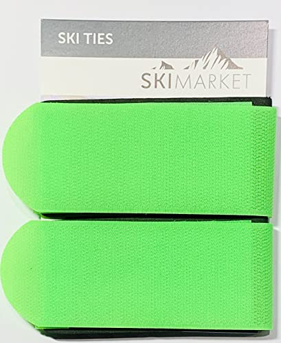 SkiMarket - Coppia di fascette da sci Jumbo, 7 fantastici colori (verde)