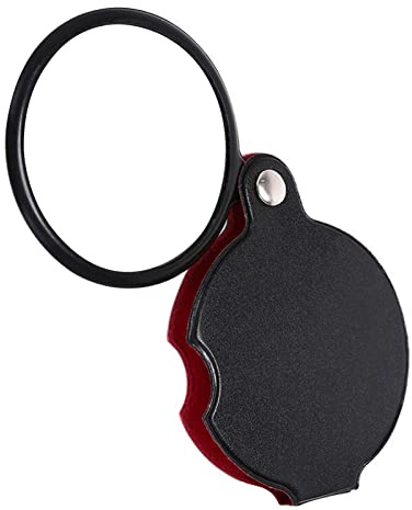 Luckxing loupe 10X - Loupe de Bijoux de Poche en Verre - Loupe de Lecture de Bijoux Portable de 50 mm, loupe en Verre, loupe 10X