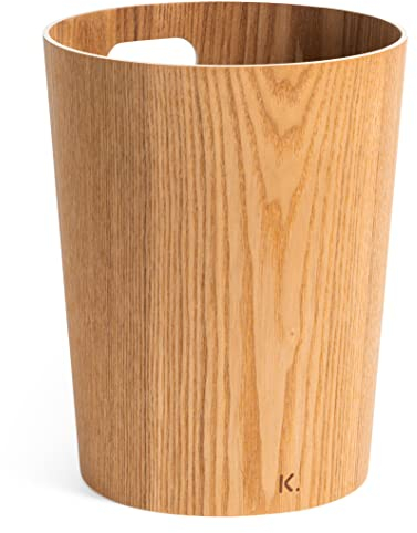 Kazai. Cestino Gettacarte in vero Legno Börje | Cestino Moderna per la carta in legno | Per ufficio, camera dei bambini, camera da letto e altro | 9 litri | Frassino