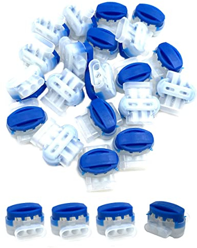 30Pcs 3 Way Wire Connectors,Waterproof Electrical 314-BOX Self-Stripping Pigtail Connectors for 22-14 AWG Cables
