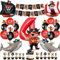 Piraten Geburtstag Deko Set,4 Jahre Kindergeburtstag Piraten Deko,Pirat Folienballon 4 mit Happy Birthday Banner und Tortendeko für Junge Mädchen Geburtstag Halloween