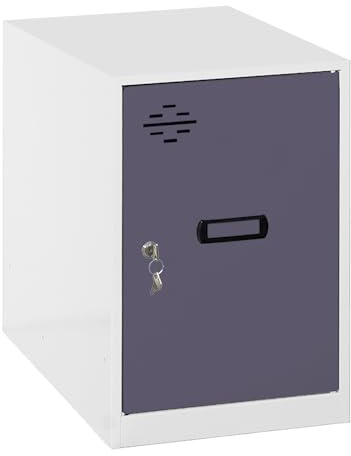 SimonRack Armadietto Metallico Piccolo; Armadio Metallico per Archiviazione, Armadio Multiuso, 475x300x500 mm, Bianco/Antracite - Simonlocker