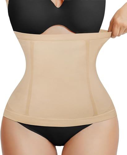 Gotoly Waist Trainer for Women Tummy Control Girdle Band Waist Cincher Body Shaper Postpartum Recovery Belt (Beige, S-M)