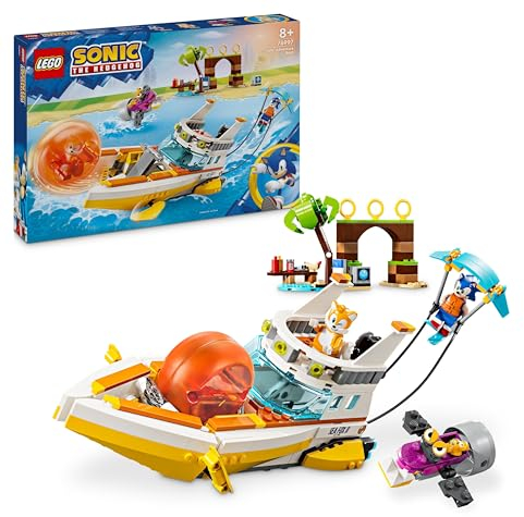 LEGO Sonic the Hedgehog Tails’ Adventure Boat Collectible Interactive Toy for 8 Plus Year Old Kids, Boys & Girls, Playset with Video Game Characters and Water Skis, Gamer Gift 76997