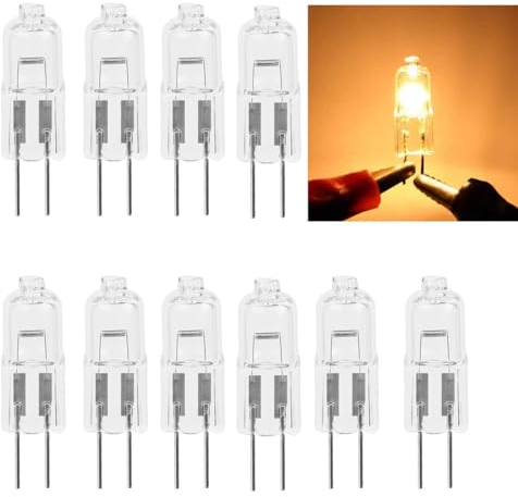 WeiHong G4 lampadina alogena, 12V 10W/20W 2800K bianco caldo 2 Pin luce alogena, G4 chiara lampada a capsula per lampadari di cristallo, cucina, soggiorno.10 pezzi (20, Watt)