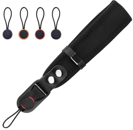 LongZYU Correa de Muñeca de Neopreno para Cámara con Liberación Rápida Correa de Mano Camara de Fotos Correa de Muñeca Ajustable para Cámara Réflex Compatible con DSLR Mirrorless Videocámara Negro