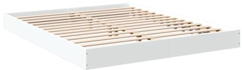 vidaXL Bettgestell Weiß 160x200 cm Holzwerkstoff