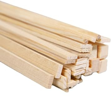 WANYI 20 varillas de madera cuadradas, 100 x 3 x 3 mm, bloques de madera de pino para manualidades, manualidades, decoración y modelismo