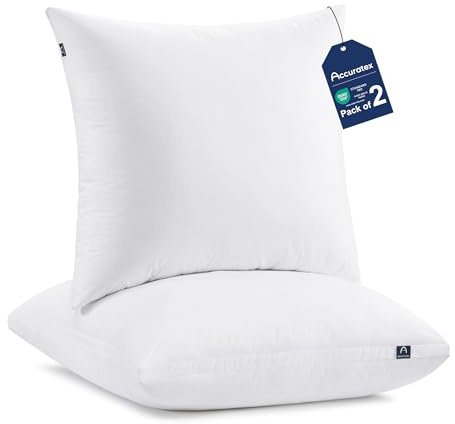 Accuratex - Cuscino ibrido in memory foam schiacciata, 80 x 80 cm, set di 2, cuscini con fodera rimovibile, cuscino da letto regolabile in altezza con imbottitura in microfibra, cuscino per il collo