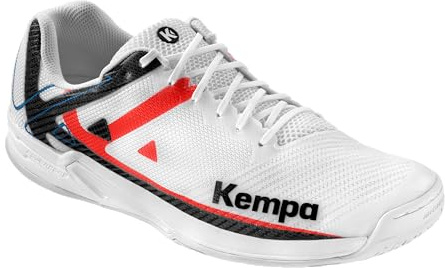 Kempa Wing 2.0 Handbollsskor för män, vit/röd/svart, 44 EU, Vit röd svart, 44 EU