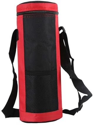 Sharplace Water Bottle Carrier Bag with Shoulder Strap, 2L, Insulated Inner Water Drink Bottle Cooler Bottle Cover Sleeve Tote Holder Carrier for Climbing Cycling and Running Outdoor Activities, Red