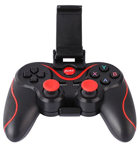 Demiawaking - T3 - Manette de jeu Bluetooth sans fil - pour téléphones Android, tablettes et PC Black (with clip)