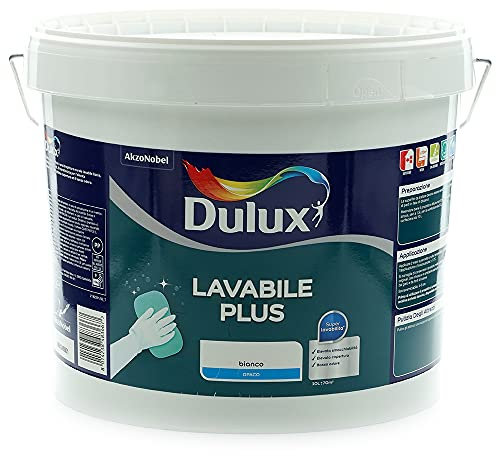 Dulux Lavabile Plus Pittura all'Acqua per Interni Lavabile per Tutti Gli Ambienti, 10 Litri, Bianco, 10L