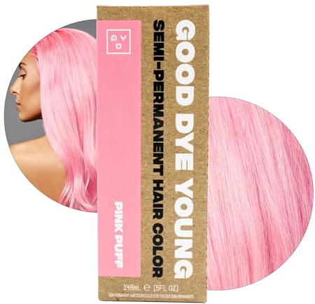 Good Dye Young Semi-Permanent Hair Colour, Vegan and Cruelty Free, Lasts up to 24 Washes, Non-Damage Hair Colour, 5 ml, Puff Pink