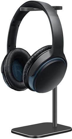 Support Casque Bureau Aluminium, Porte de Headset avec Base en Métal, Compatible avec AirPods Max, Beats, Bose, B&O, Sony, Sennheiser, etc (Noir), (AIZJ-09)