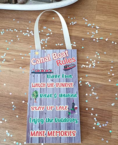 Decalarama Fun Canal Boat Plaque - Canal Boat Rules - Narrow Boat Gift, Cheeky, Birthday Gift - Novelty Gift/Present UK Seller