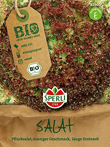 82900 Sperli Premium BIO Lollo Rosso Samen | Salat Samen Bio | Bio Pflücksalat Samen | Pflücksalat Samen Bio | Salatsamen