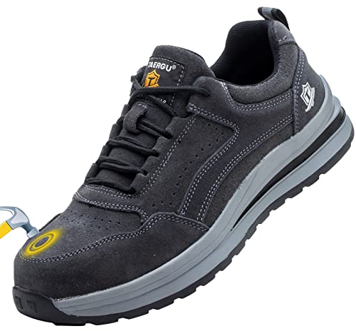 TAERGU S3 Sicherheitsschuhe Herren-Leder S1 Arbeitsschuhe SBP Leicht Stahlkappenschuhe Safety Shoes,922,Schwarz,EU41