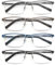 MODFANS 4er-Pack Lesebrille Herren Blaulichtfilter Metallrahmen Rechteck Stil Edelstahl Material