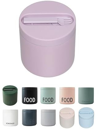 Design Letters Thermobehälter für Essen | Lunchbox Erwachsene | Thermobox für Essen | Doppelwandig Isoliert Lunchbox | Thermobehälter Essen BPA Frei | Thermoschüssel für To Go, Warmes Essen | 530 Ml