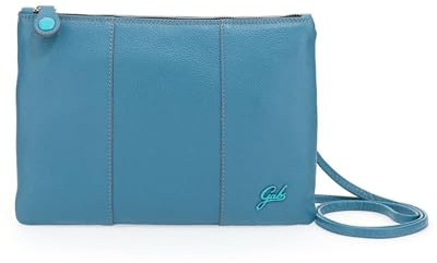 GABS Borsa Pochette Beyoncé Logo Basic Taglia M in Pelle con Tracolla Regolabile Piatta Blu Laguna