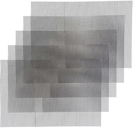 simarro Bonsai Abdecknetz, 5 Stück Kunststoff Schwarz Blumentopf Mesh Pad 30 x 20cm Bonsai Gitter Verhindert Bodenverlust Blumentopfloch Matten Garte Drainagegitter Unterseite Pad (5)