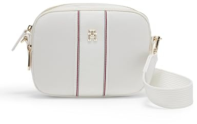 Tommy Hilfiger Donna Borsa a Tracolla Poppy Camera Bag Tracolla Larga, Avorio (Ecru Corp), Taglia Unica
