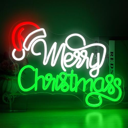 Horseneon Christmas Neon Light Signs - Acrylic LED Signs for Bedroom, Xmas, New Year Parties - Home, Restaurant, Bar, Club