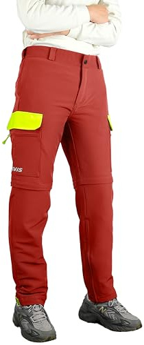 Navis Marine Pantalon de randonnée Hommes Zip Off– Nylon Respirant Durable, idéal pour Le Trekking et Les activités en extérieur, Imperméable à séchage Rapide(RD,XL)