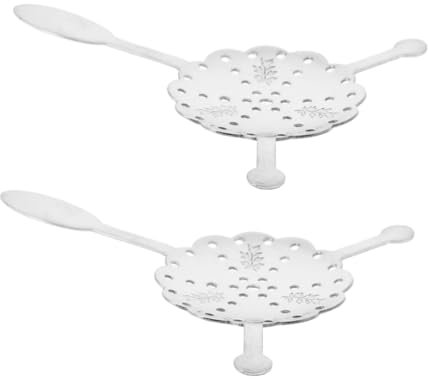 Luxshiny 2piezas Cuchara De Inoxidable Diseño Perforado Para Filtrar Para Bares y Reuniones Sociales