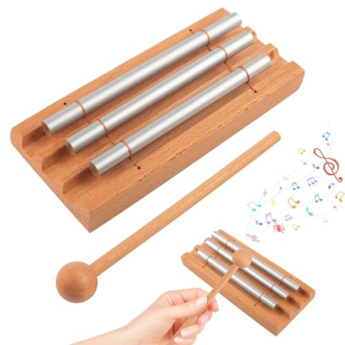 Energy Chime, 3 Toni Campane A Percussione A Mano, Con Bacchetta In Legno, Chime Percussion Strumenti Musicali, Trii Di Meditazione Chime Per Preghiera, Yoga, Meditazione