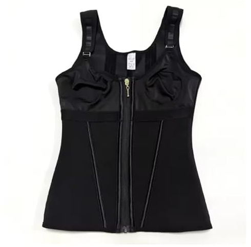 KKXXYQFC Chaleco Moldeador para Mujer, 17 Entrenador de Cintura Deshuesada de Acero, Control de Barriga, Ganchos de 3 Filas, Cuerpo con Cremallera