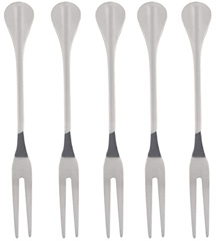 Zerodis Lot de 5 Brochettes de Barbecue en Acier Inoxydable, Support pour Hot-dog, Fourchettes à Barbecue, Poignée épaisse, Facile à Nettoyer, épingles de Maintien des Aliments, pour Grillades en
