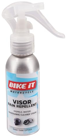 BIKE IT Motorcycle Visor Rain Repellent - Pump Spray Bottle Enhanced Visibility All-Weather Protection