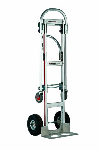 Magliner GMK81UA4 Gemini Sr Convertible Hand Truck, Pneumatic Wheels, 500 lbs Load Capacity, 61 Height, 55-3/4 Length x 21 Width , Silver