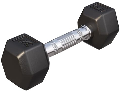 GORILLA SPORTS® Hexagon Kurzhanteln - Gewichte 2-50 kg, mit/ohne Ablage, Gusseisen Gummiert, Rutschsicher, Griff Gerändelt, Verchromt, Schwarz - Sechseckige Hanteln, Dumbbell, Krafttraining, Fitness