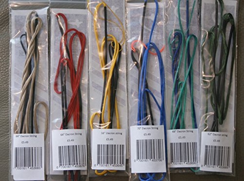Dacron Bow String for Recurve Bows Bowstring Sold in bow size not actual string length (random colours) (70)