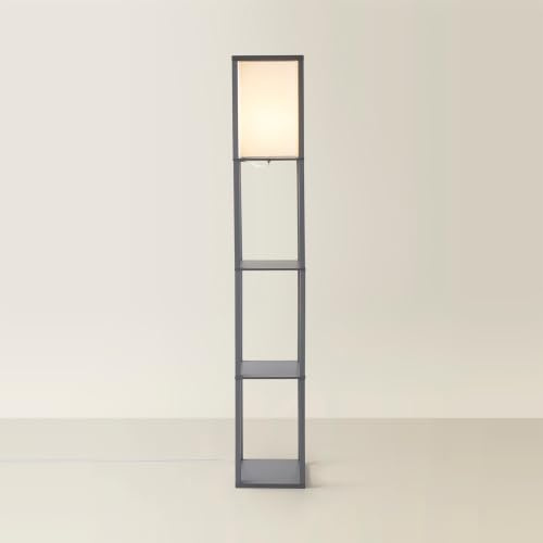 MiniSun | Wooden Floor Lamp with Shelves in Grey | Floor Lamps & Torchieres, Home Décor, Improvement & Lifestyle Essential