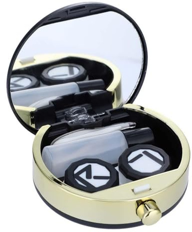 BLLBOO Mini kontaktlinshållare ögonvård linslåda set söt härlig resekit box # 05, svart