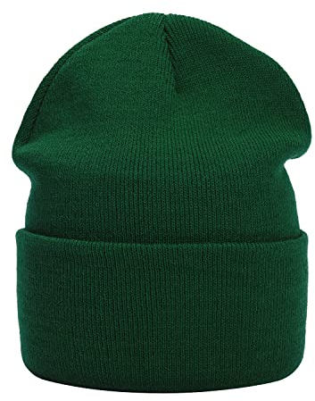 MASADA Damen und Herren Beanie Winter-Mütze - Tannengrün
