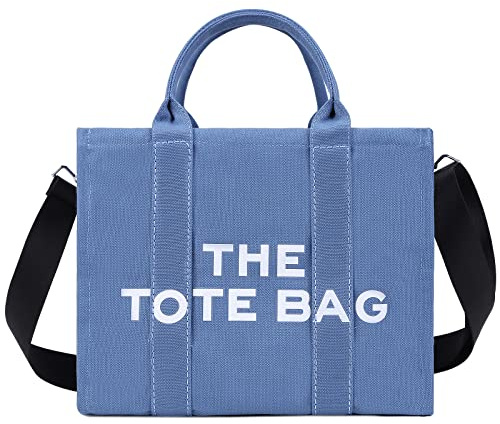 DKIIL NOIYB Women's Canvas Tote Bags Casual Crossbody Bag With Zipper Double Straps Shoulder Bags for School Shopping Work Travel