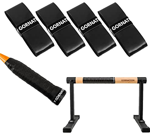 GORNATION Grip Tape, Rutschfestes Griffband für besseren Halt bei Calisthenics, Tennis, Badminton & Golf, Overgrip für Parallettes & Schläger, Schwarz - 4er Set