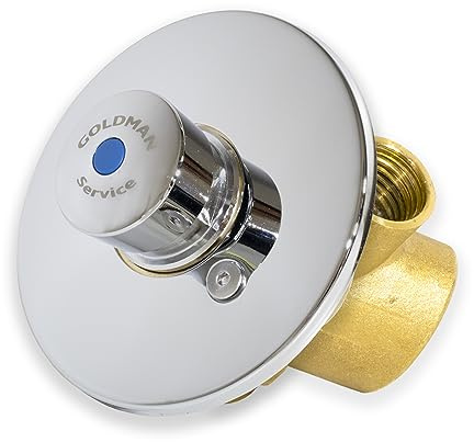 GOLDMAN SERVICE - Rubinetto a pulsante a parete, timer regolabile, per doccia e lavabo, controlla il tempo e riduce il consumo di acqua da 3 a 25 secondi, femmina-femmina, 1/2 pollice