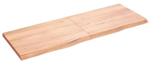 vidaXL Bordsskiva ljusbrun 140x50x(2-4) cm behandlad massiv ek